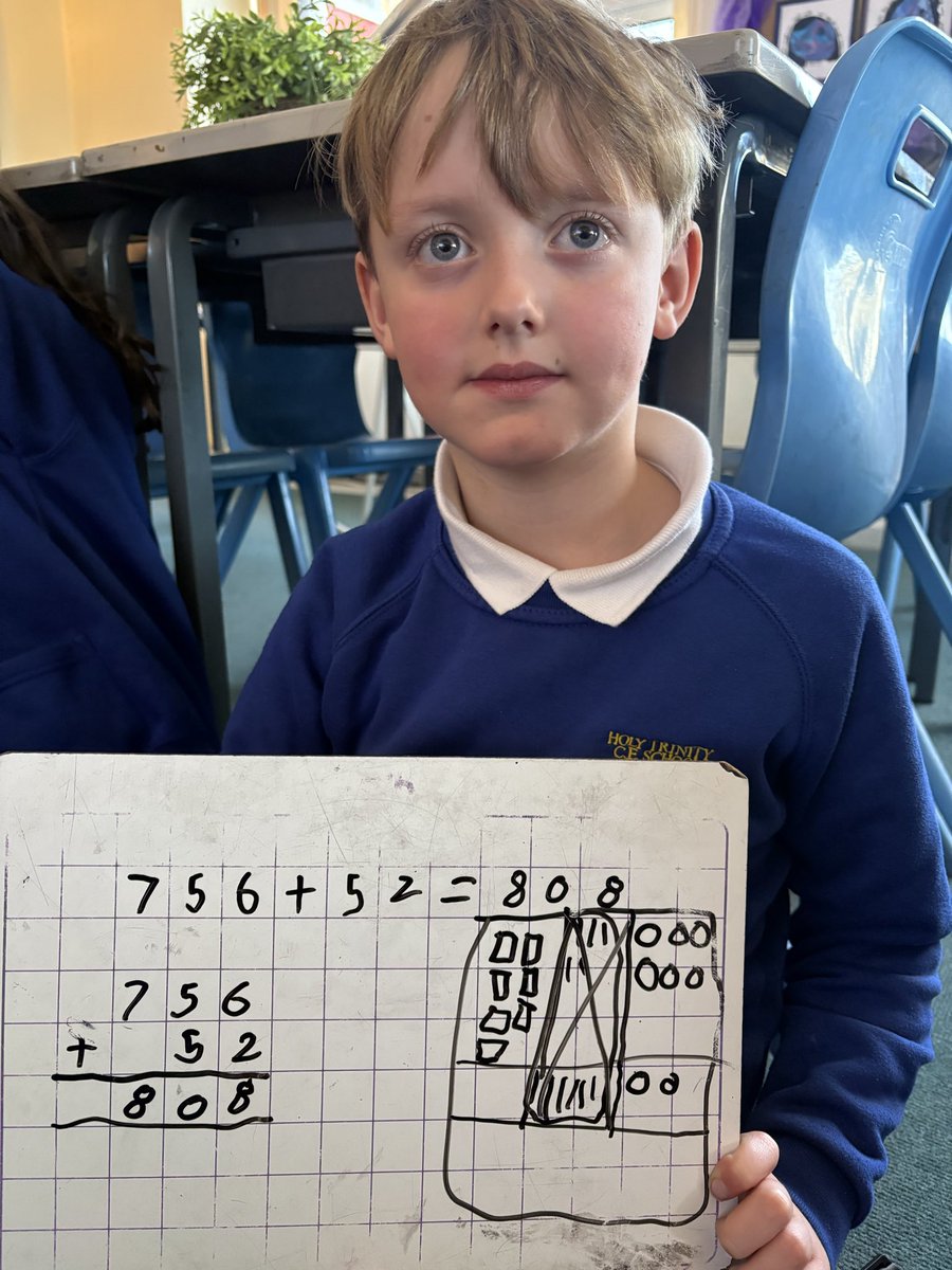 HT_OssettY34's tweet image. We are seeing so much progress in our maths learning 🤩 it’s great to see children understanding the addition column method! We were adding three digit and two digit numbers together today!