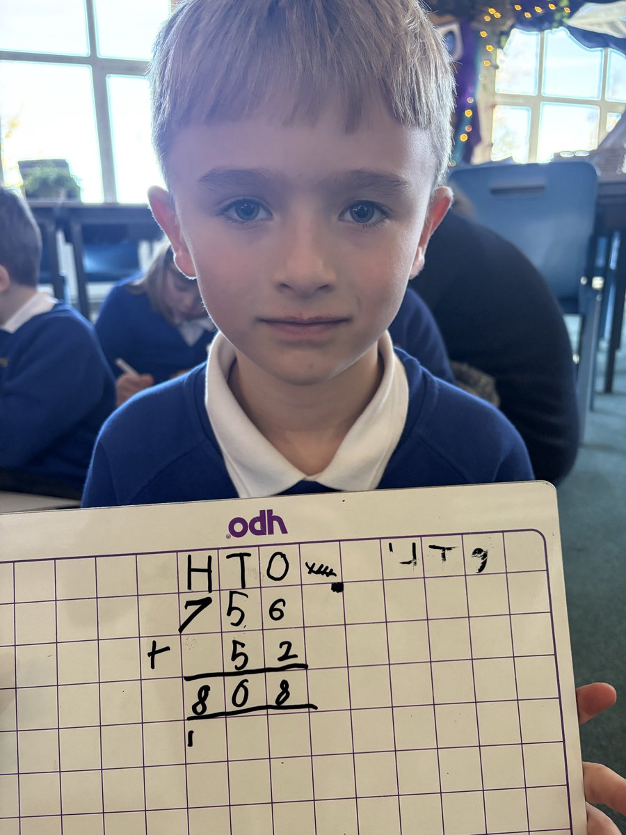 HT_OssettY34's tweet image. We are seeing so much progress in our maths learning 🤩 it’s great to see children understanding the addition column method! We were adding three digit and two digit numbers together today!