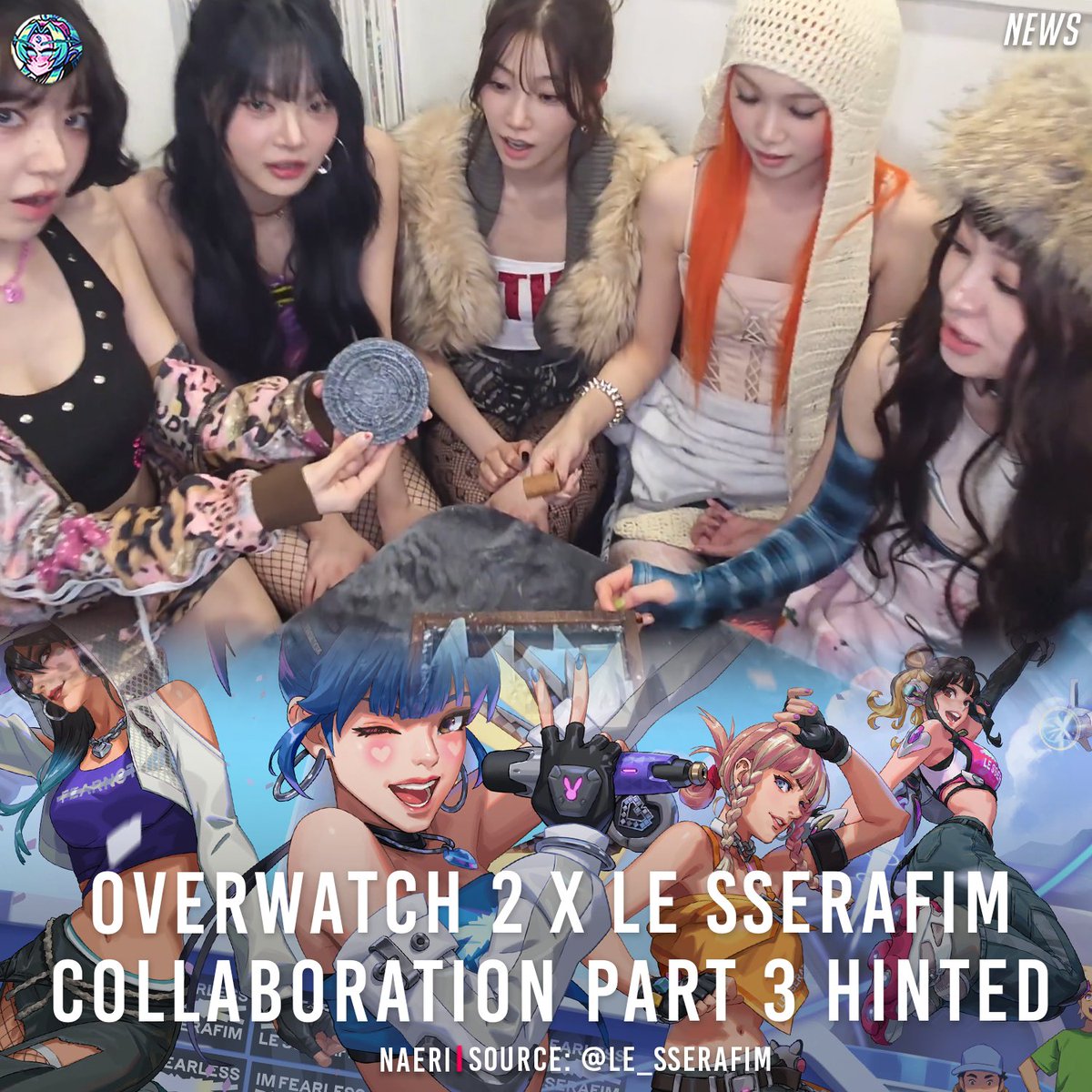 OverwatchNaeri's tweet image. Overwatch 2 x LE SSERAFIM Collaboration Part 3 Hint? 🎤

The official @le_sserafim account has released a teaser suggesting they&apos;ll be back on stage at #BlizzCon2026.

Perhaps we&apos;ll see the #LE_SSERAFIM stage and new LE SSERAFIM collab skins return at BlizzCon 2026 ✨