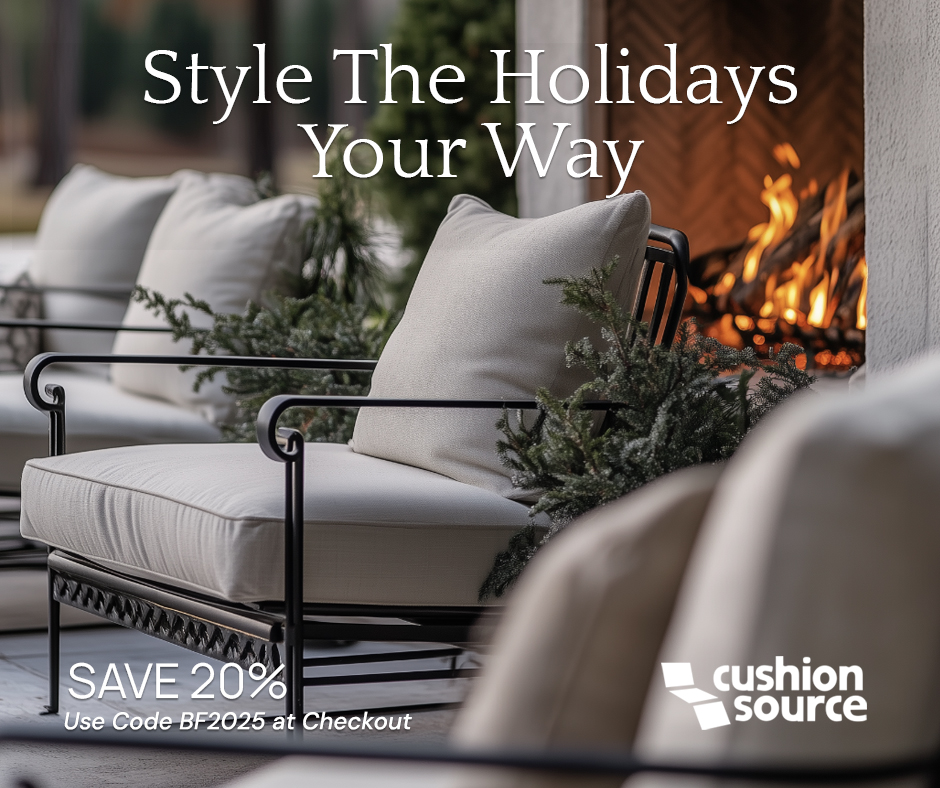 cushionsource's tweet photo. Our Black Friday Sale is on NOW! It's the perfect time to update your favorite space! SAVE BIG on cushions, pillows, and drapes...all MADE IN THE USA! Enter code BF2025 at checkout to SAVE 20% on your order! (Sale ends 12/02/2025) Custom orders now ship in 1 to 2 weeks! https://t.co/SK6m7GmwMB