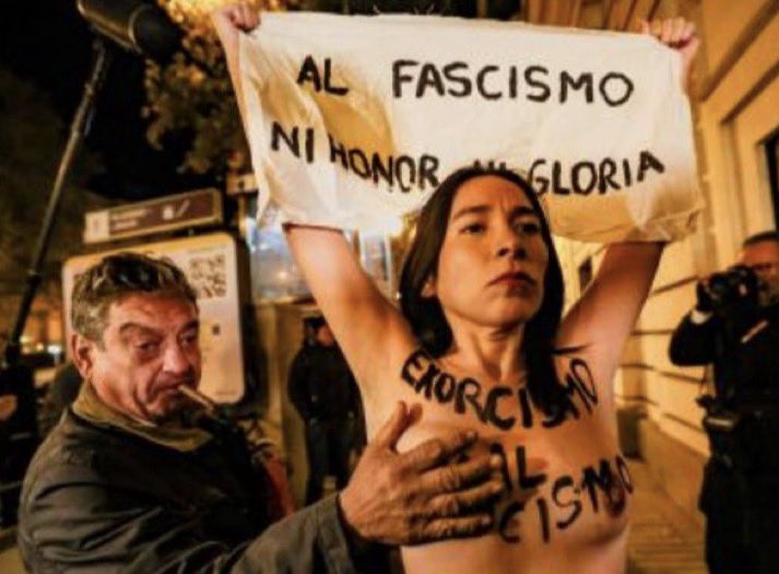 Masclisme, violència sexual i franquisme en un sol gest. Indignada i fastiguejada. Prou d’agredir i vexar les dones!