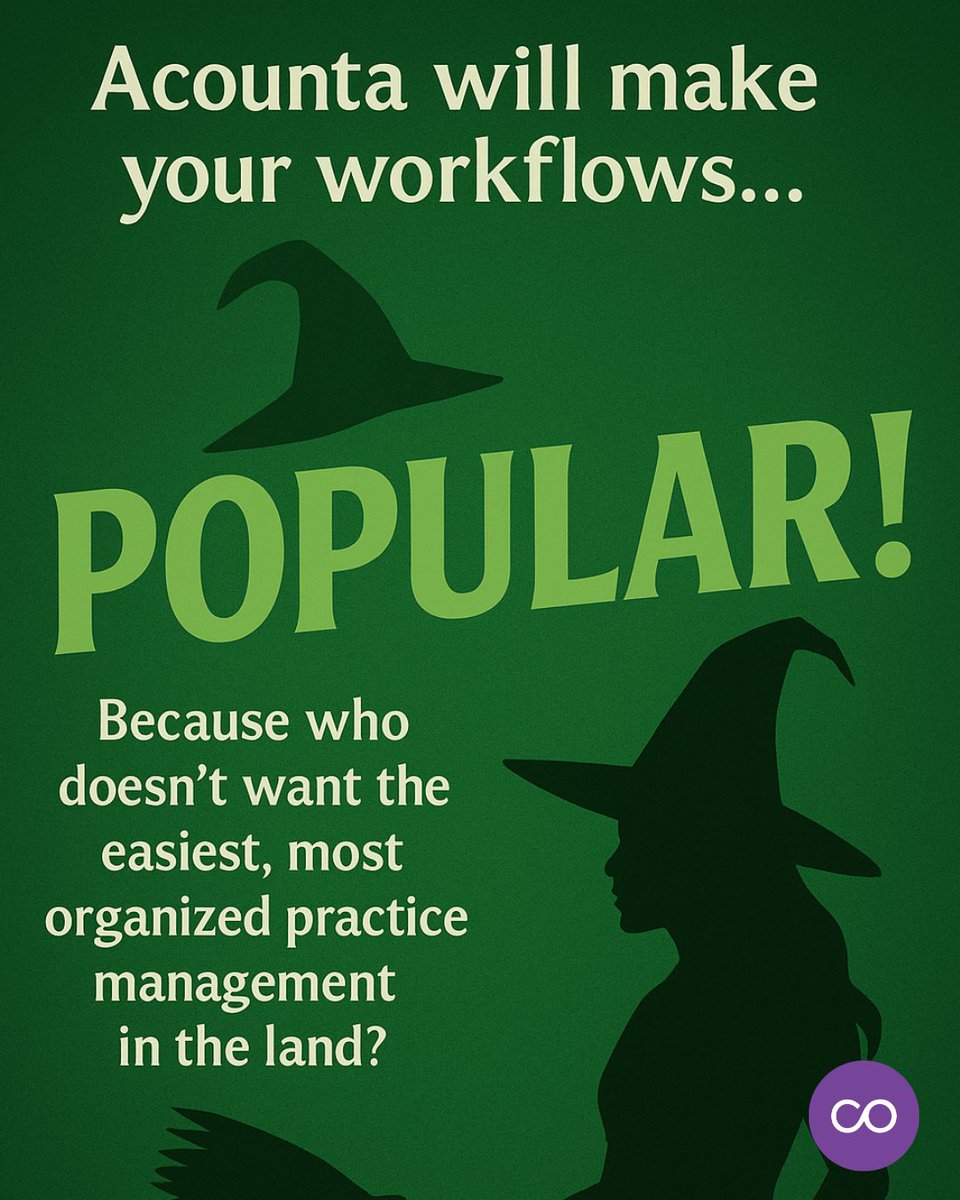 acounta_io's tweet photo. Acounta will make your workflows… POPULAR! 💚✨
Who needs magic when your practice management is this smooth?
#Acounta #WickedMovie #AccountingLife #WorkflowAutomation https://t.co/TinWTFl4Az