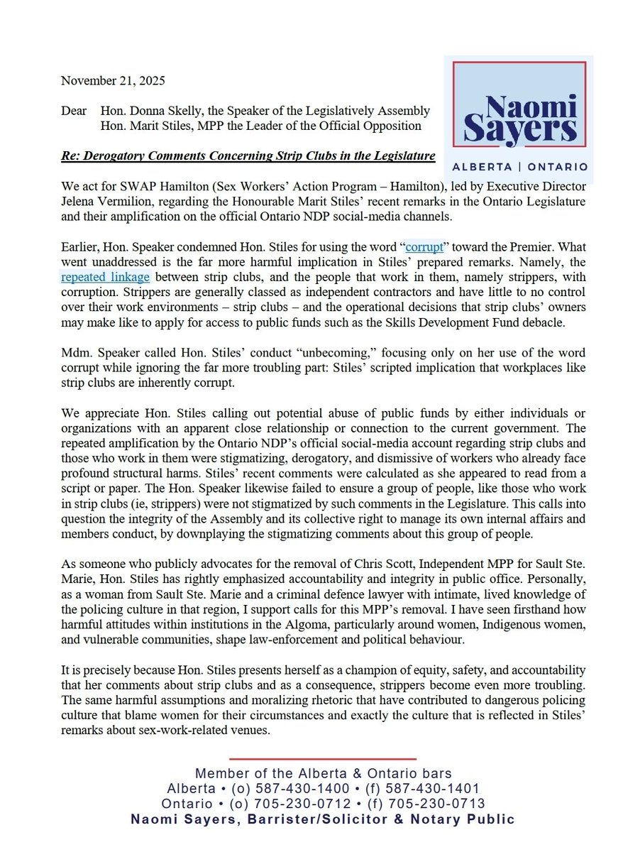 IsisIntrepid's tweet photo. Our letter on behalf of @SWAPHamilton to @SpeakerSkelly @MaritStiles @OntarioNDP @NDP

CC: @KWEToday https://t.co/n2b15CD0tw
