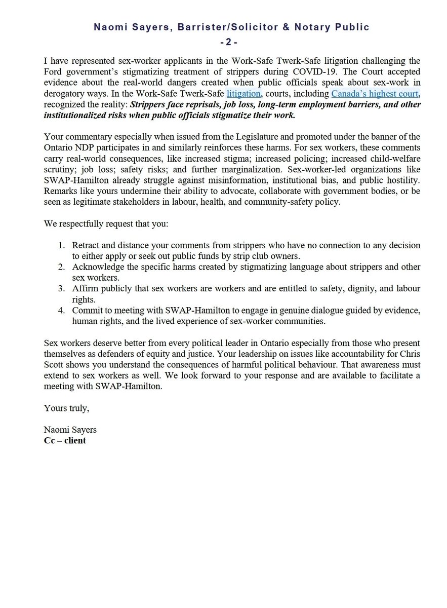 IsisIntrepid's tweet photo. Our letter on behalf of @SWAPHamilton to @SpeakerSkelly @MaritStiles @OntarioNDP @NDP

CC: @KWEToday https://t.co/n2b15CD0tw