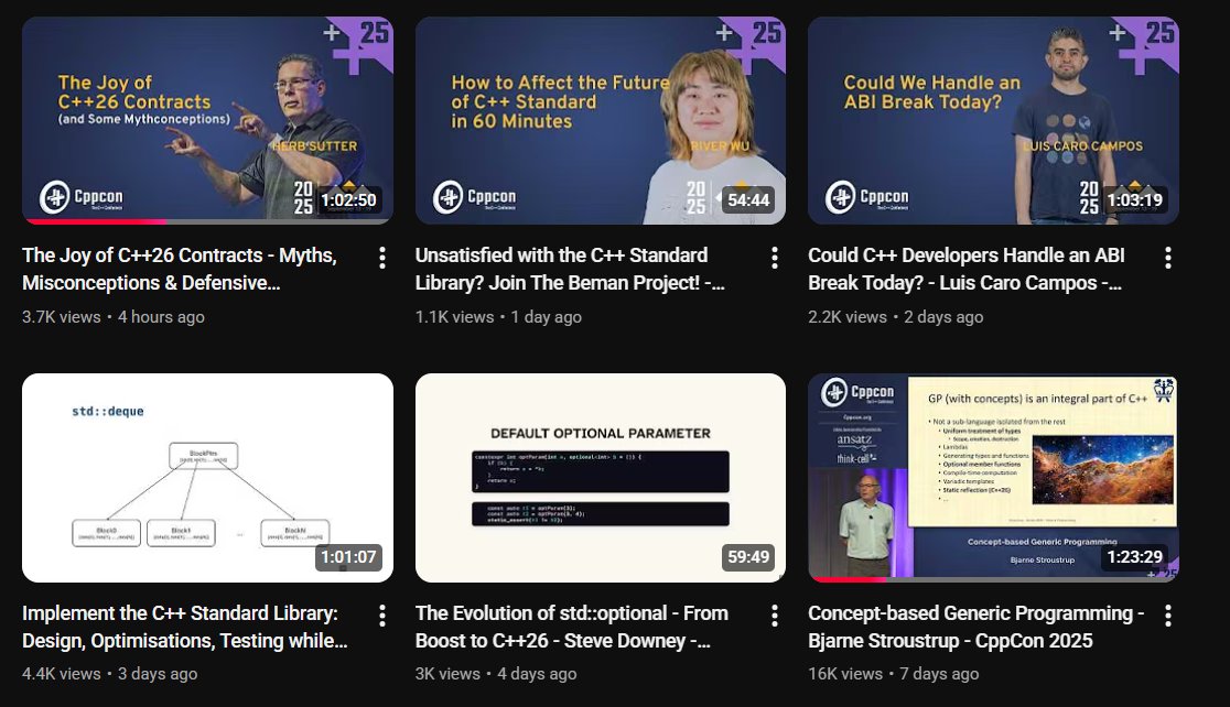 swayaminsync's tweet image. These recently added @CppCon  talks are banger, I&apos;ll be bing-watching them today along with work.

Ordering might be (row-major)
0, 3, 5, 4, 2, 1

youtube.com/@CppCon/videos