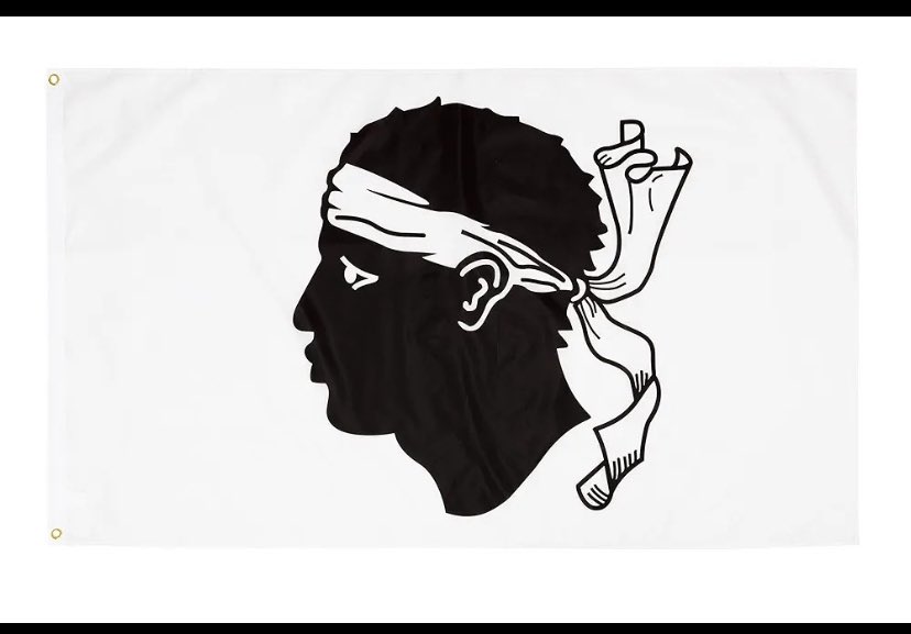 1pasdeux75's tweet image. La tête d’un homme noir sur le drapeau corse est la preuve de noirs africains en Europe