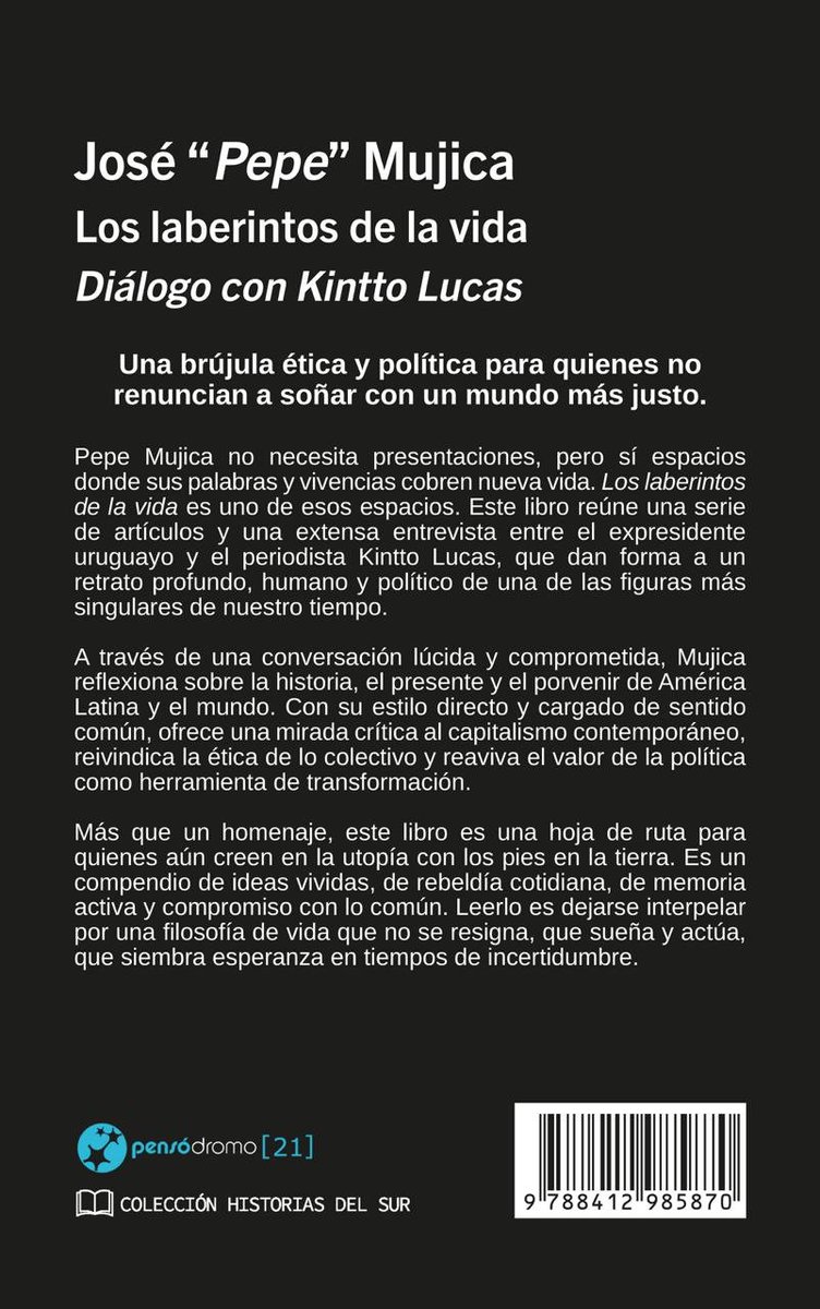 CONFIRMADO
Desde enero de 2026 sigo con las presentaciones en España del libro "José Pepe Mujica. Los laberintos de la vida".

El viernes 11 de enero, la presentación es en la Biblioteca Roberto Bolaño del lindo Municipio de Blanes, en Girona, Catalunya.

El escritor chileno,