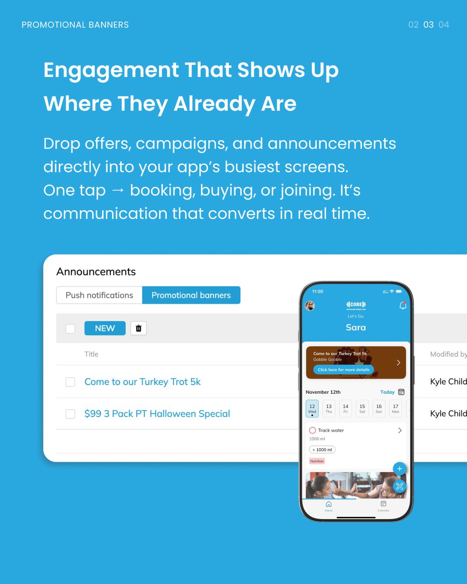 abc_ignite's tweet photo. Fitness is evolving from “sessions” to sustained support, and our latest ABC Ignite Engagement updates push clubs firmly into that future.

Explore all the upgrades we've designed to help your members thrive, inside and outside your doors ➡️ https://t.co/C1ACipc3iu https://t.co/qQ3xSj3IGv