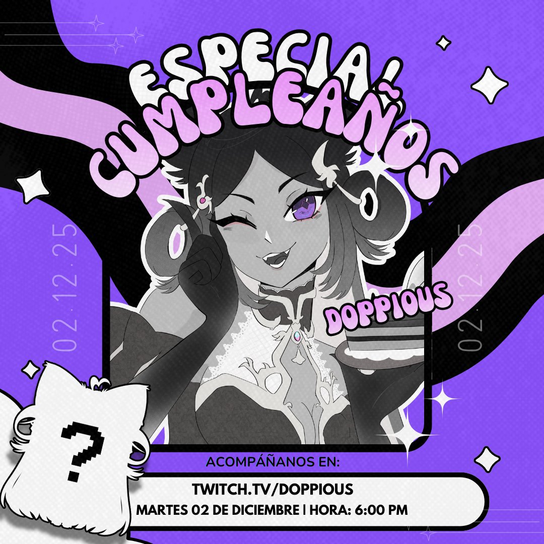 doppious's tweet image. 🎉 𝐄𝐒𝐏𝐄𝐂𝐈𝐀𝐋 𝐃𝐄 𝐂𝐔𝐌𝐏𝐋𝐄𝐀Ñ𝐎𝐒 🎂

¡Te invito a celebrar conmigo el día de mi cumpleaños!

Habrá juegos con mis horrorsitos, nuevos emotes, sorteos, ¡y más SORPRESAS!

📆 Martes, 02 de Diciembre.
⏰️ 6PM CDMX ✦ 7PM COL ✦ 10PM ARG
📍twitch.tv/doppious

Y cómo…