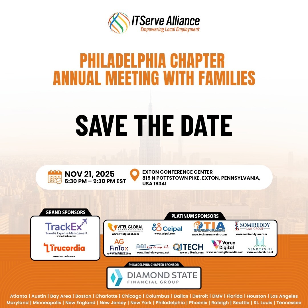 ITServeorg's tweet photo. Be a part of the ITServe Philadelphia Chapter Annual Meet on Nov. 21, 2025 | 6:30 PM – 9:30 PM EST at Exton Conference Center. Engage in this meaningful initiative to connect, contribute, and make a positive impact!

For more details: https://t.co/zh6lsFKtbB

#ITServeAlliance #ITServePhiladelphia #AnnualMeet #LeadershipCommunity #BusinessNetworking #ProfessionalGrowth #ConnectCollaborateGrow #TechCommunity #EntrepreneurNetwork #CorporateEngagement #ITServeEvents #MeaningfulConnections #PhillyEvents