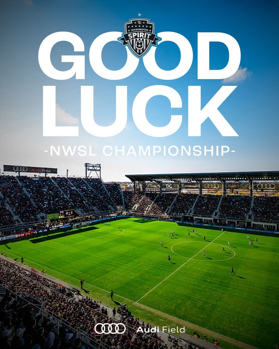 AudiField's tweet image. Turn up @WashSpirit ! We are ready for the @NWSL Championship, good luck ladies 💛🖤