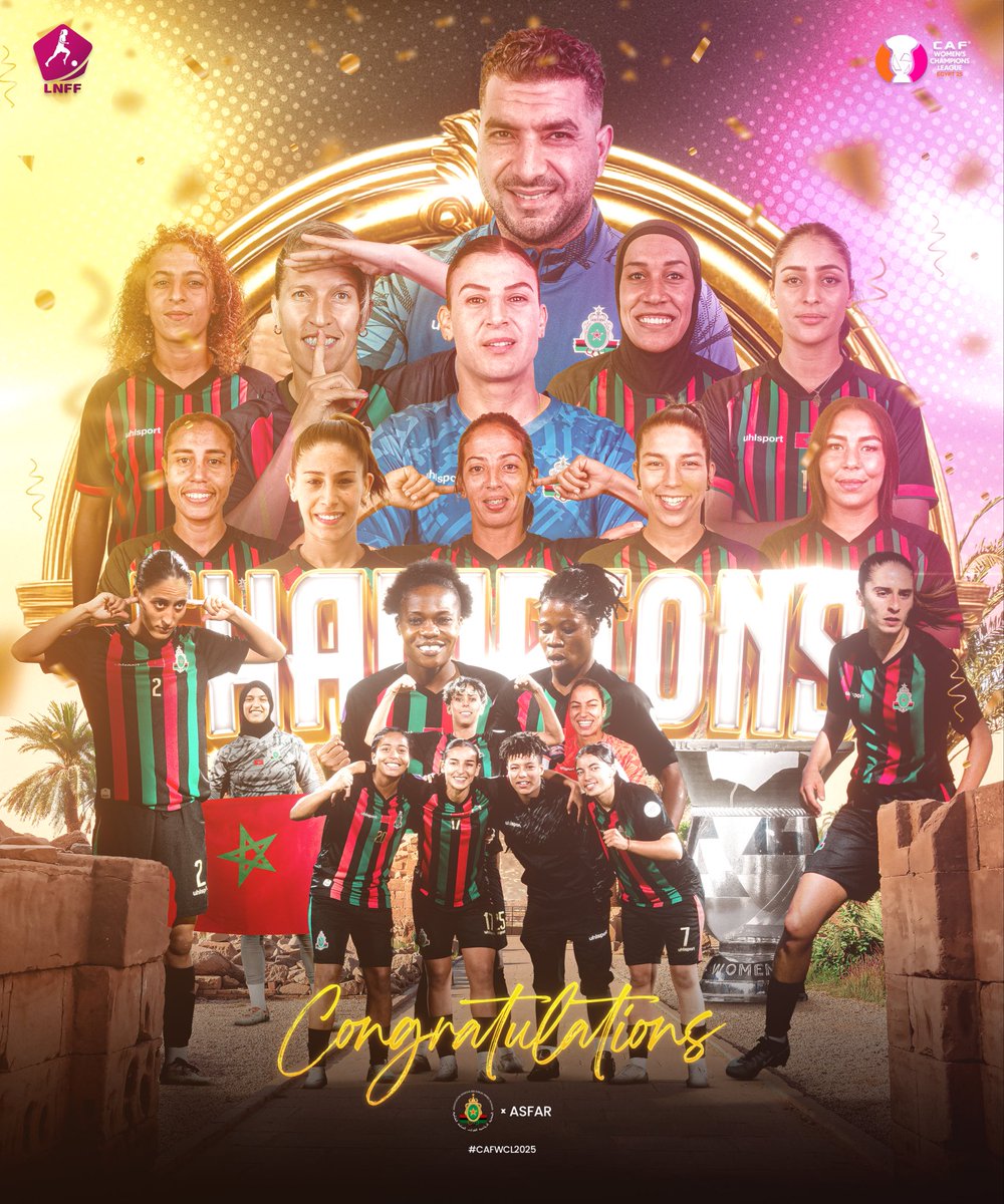 🇲🇦 ســفــيــرات المــغــرب… بــطــلــات أفــريقــيــا

إنجاز يكتب تاريخاً جديداً لكرة القدم النسوية الوطنية… 🌟🏆
