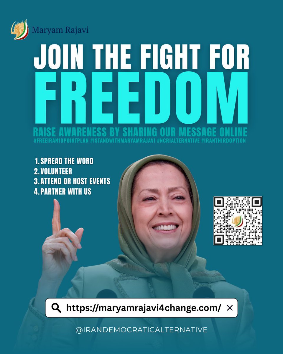 IranDemoAlt's tweet image. Explore the Platform for a Free &amp;amp; Democratic Iran

The website maryamrajavi4change.com brings together Maryam Rajavi’s vision, statements, and the full 10-Point Plan — the democratic alternative supported by millions of Iranians and endorsed by parliamentarians across EU &amp;amp; NA.