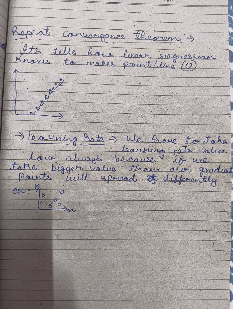 PrinceY11966929's tweet image. Day 70: Gradient Descent Basics 📉
• Lrn what Gradient Descent is
• Understood the full process of creating the best-fit line
• Revised the Convergence Theorem
•Explored the role of Learning Rate &amp;amp; why it can ruin everything if picked wrong
#machinelearningpython #DataScience