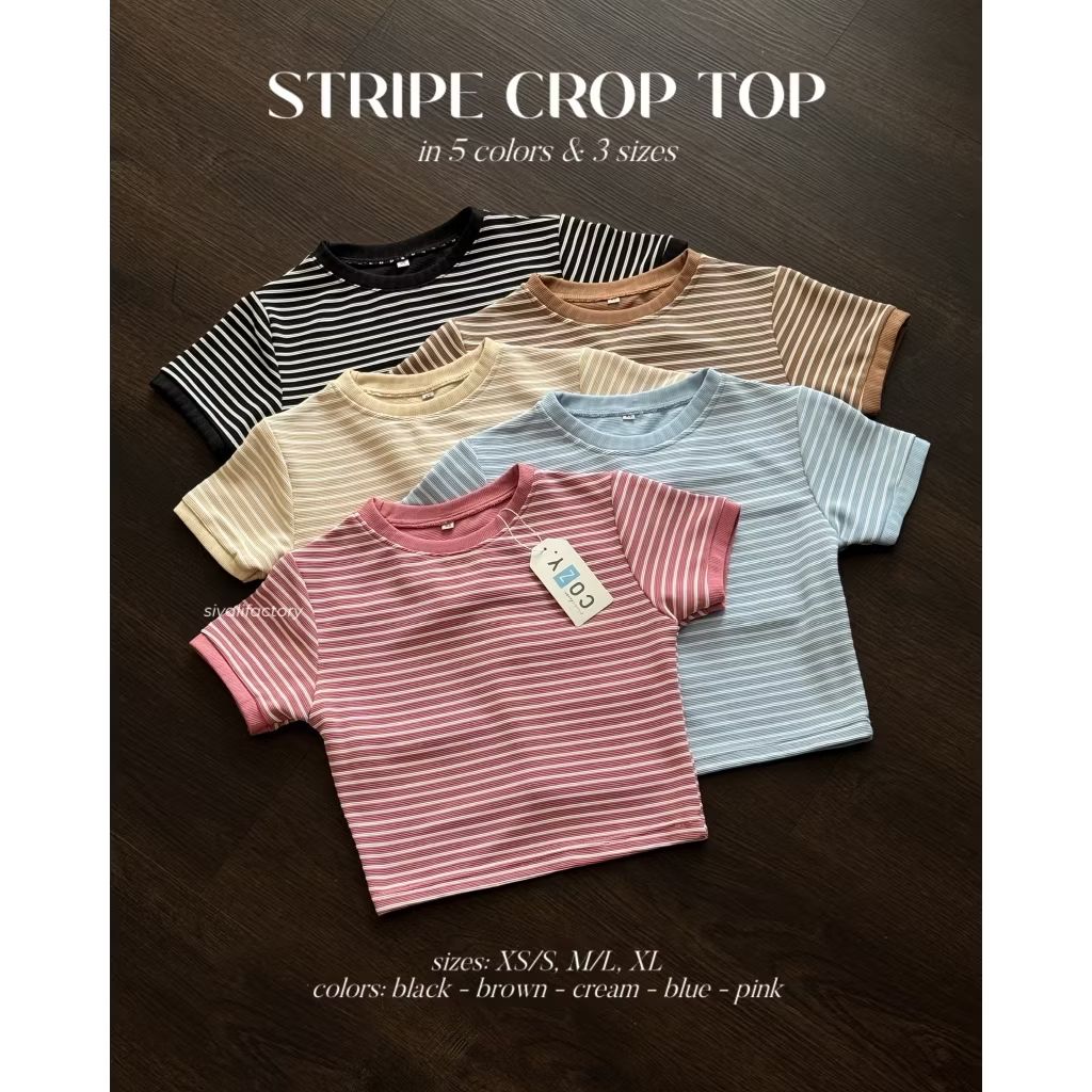 Cek SIVALI Stripe Crop Top - Kaos Basic Wanita Garis Bahan Premium Knit Atasan Wanita | 5011 dengan harga Rp49.993. Dapatkan di Shopee sekarang! s.shopee.co.id/10vHWCeHVl?sha…