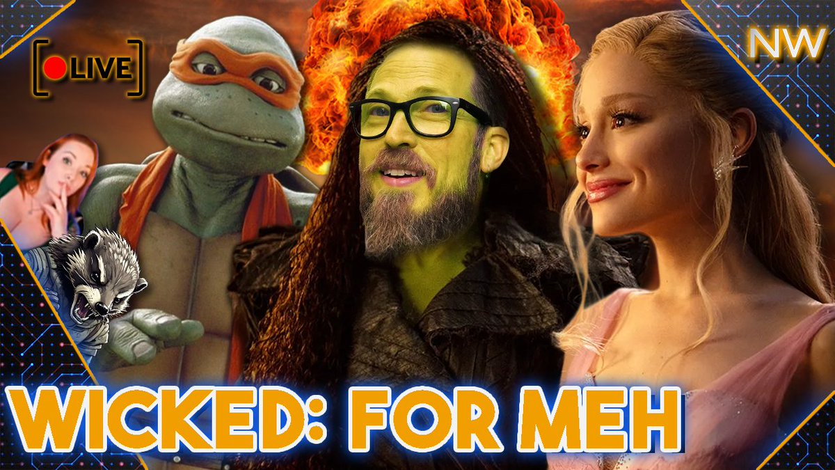 NERDWARS222's tweet image. Special guest today on Pre-FNT to talk Wicked: For Good @mynerdyhome (Steph) with @TheAngryBadger3 and @surlydirly (Moxie)