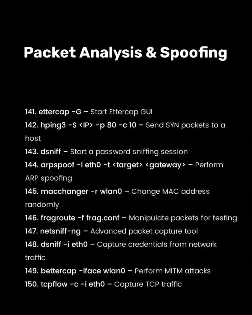Anastasis_King's tweet image. 🐉 Kali Linux Commands — Essential Guide for Cybersecurity Practitioners

Kali Linux is one of the most widely used operating systems in cybersecurity, favored for its versatility, built-in tools, and powerful command-line capabilities. 
🔖 #KaliLinux #LinuxCommands