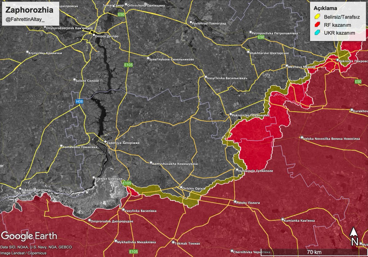 FahrettinAltay_'s tweet image. Ukrayna bütün hatlar 5 Aylık Güncelleme

- Ukrayna güçleri karşı taarruzlar ile Donetsk ve Sumy&apos;de 9 köyü geri almayı başardı.

- Rus güçleri 164 köy, #Pokrovsk ve #Kupyansk,  kasaba/ilçe merkezlerini ele geçirdi.