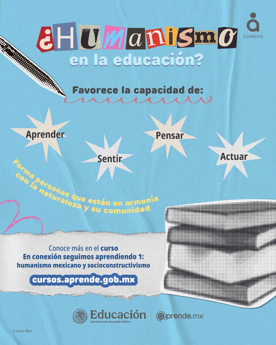 CursosAprendeMX's tweet image. 🤓☝️ Aprender, pensar, sentir y actuar. 

Estos puntos se favorecen cuando existe #humanismo dentro de la educación que imparten las y los #docentes en clase. 👩‍🏫✨

💻 Inscríbete en el #CursoEnLínea y conoce más: amx.la/HumanismoMexic…