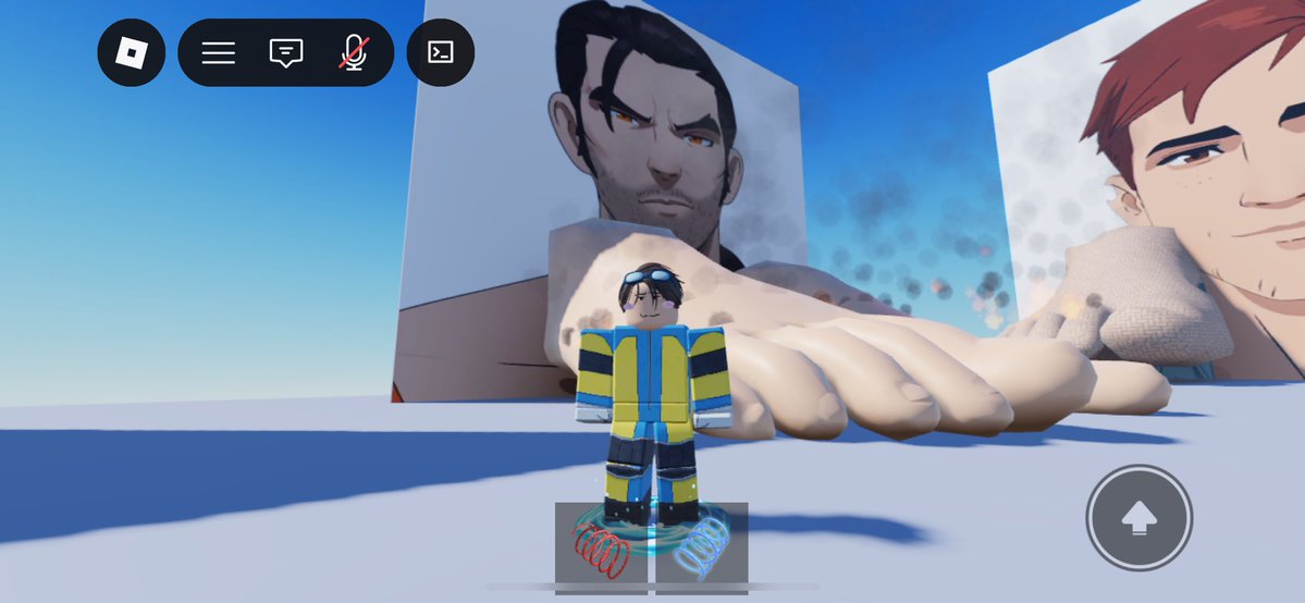 chariskmaa's tweet image. dispatch feet hangout on roblox and flambae’s feet are steaming