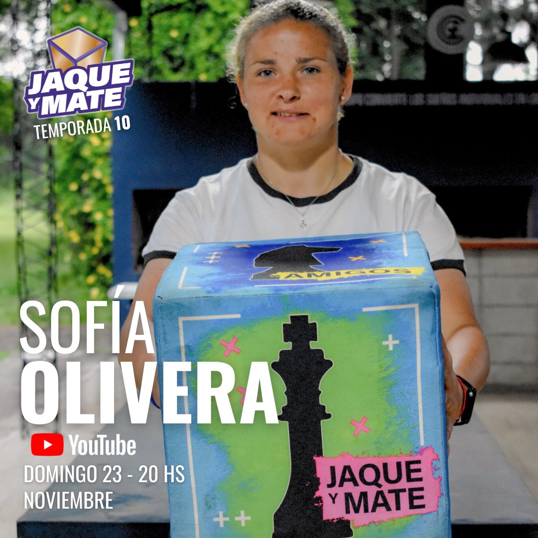 ¡Próxima invitada!🎬

Sofia Olivera, Arquera del fútbol femenino en #GELP y en la Selección Uruguaya. Chofy, llega a JyM para repasar su gran historia de vida y extensa trayectoria, con divertidas anécdotas y grandes momentos.

🗓️ Domingo 23/11
⏰ 20:00hs
🖥️ YouTube: Jaqueymatetv