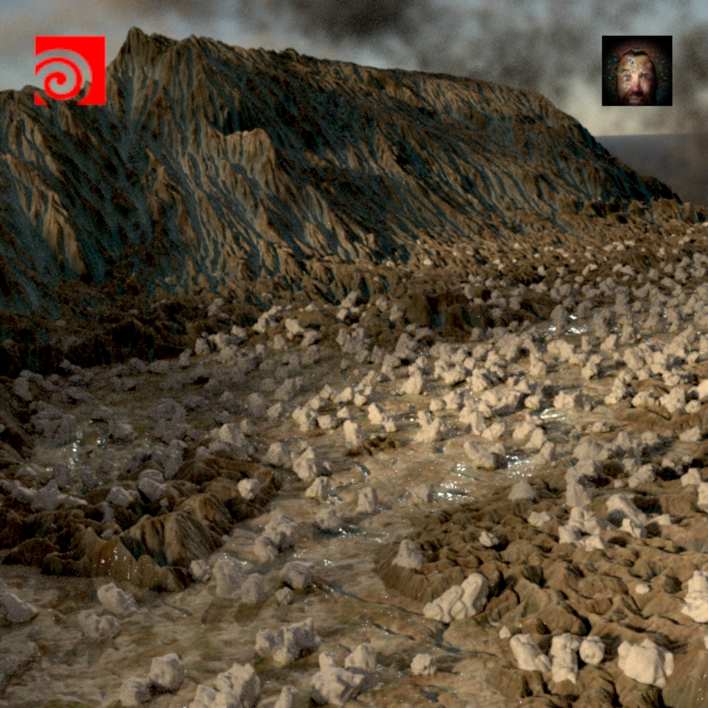 Richard74565596's tweet image. Bit of set dressing to help better define scale. Render times are a bit longer than I would like and the clouds probably dont help. Need to look for more of a real time solution #houdini #sidefx