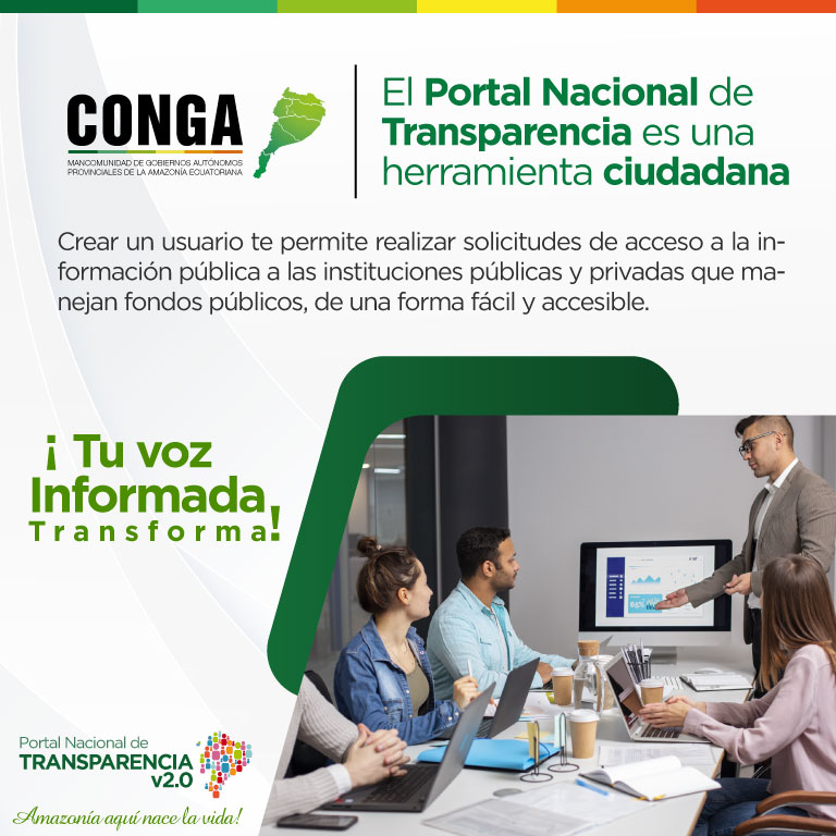 mconga_gob_ec's tweet photo. 🔍🗃️ #TransparenciaDPE | El #PortalNacionalDeTransparencia es una herramienta ciudadana.
📽️Entérate cómo crear tu usuario ➡️ https://t.co/uOAprulUqU
#AccedeInfórmateExige
🤝 Mancomunidad CONGA
#AmazoníaAquíNaceLaVida https://t.co/8VpouMVRaA