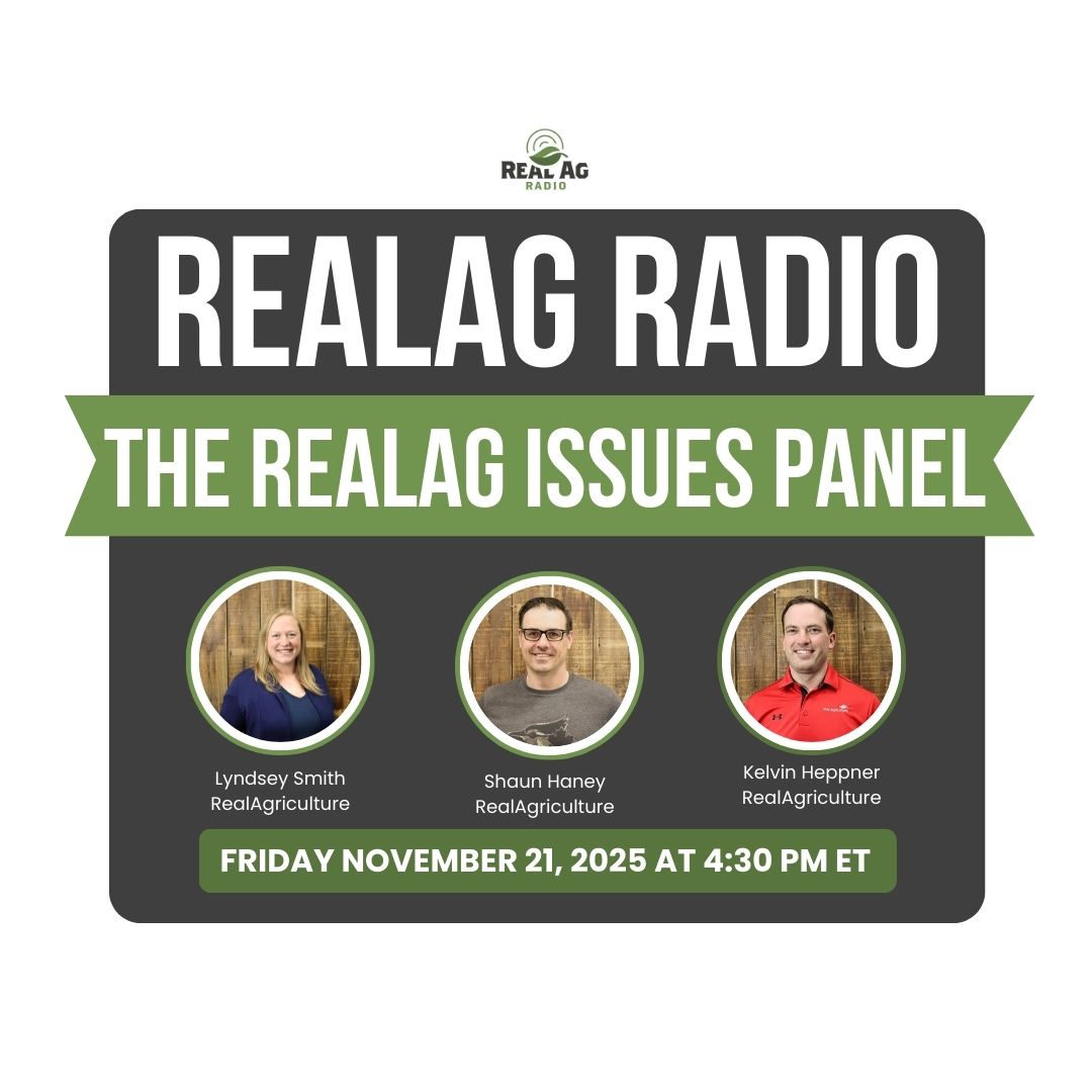 realagriculture's tweet photo. Check out today's #RealAgRadio at 4:30 E on @RURALRADIO147! Host @ShaunHaney is joined by @RealLoudLyndsey & @KelvinHeppner of RealAg for the #RealAgIssuesPanel! Plus, @AnneWasko of Gteway Livestock Exchange joins the show for a Beef Market Update! #cdnag #ontag #westcdnag https://t.co/IK0lxEyhnF