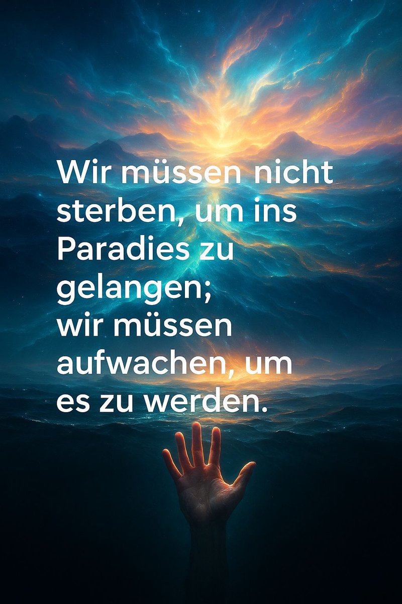 MikaelBergman_'s tweet image. 🌅 Paradies ist kein Ort, zu dem du gehst. Es ist ein Betriebssystem, das du installierst.

„Wir müssen nicht sterben, um ins Paradies zu gelangen; wir müssen aufwachen, um es zu werden.“ 

#Quantensprung #ZielDerMenschheit