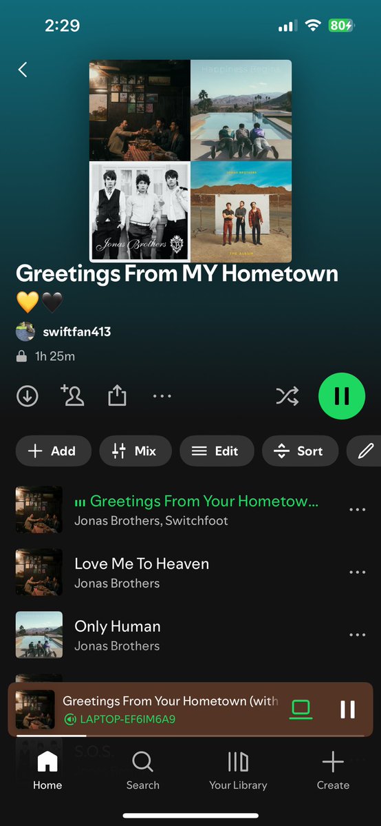My new favorite playlist I made 🥰 
11-12-25 forever 
<a href="/jonasbrothers/">Jonas Brothers</a> 🫶🏻