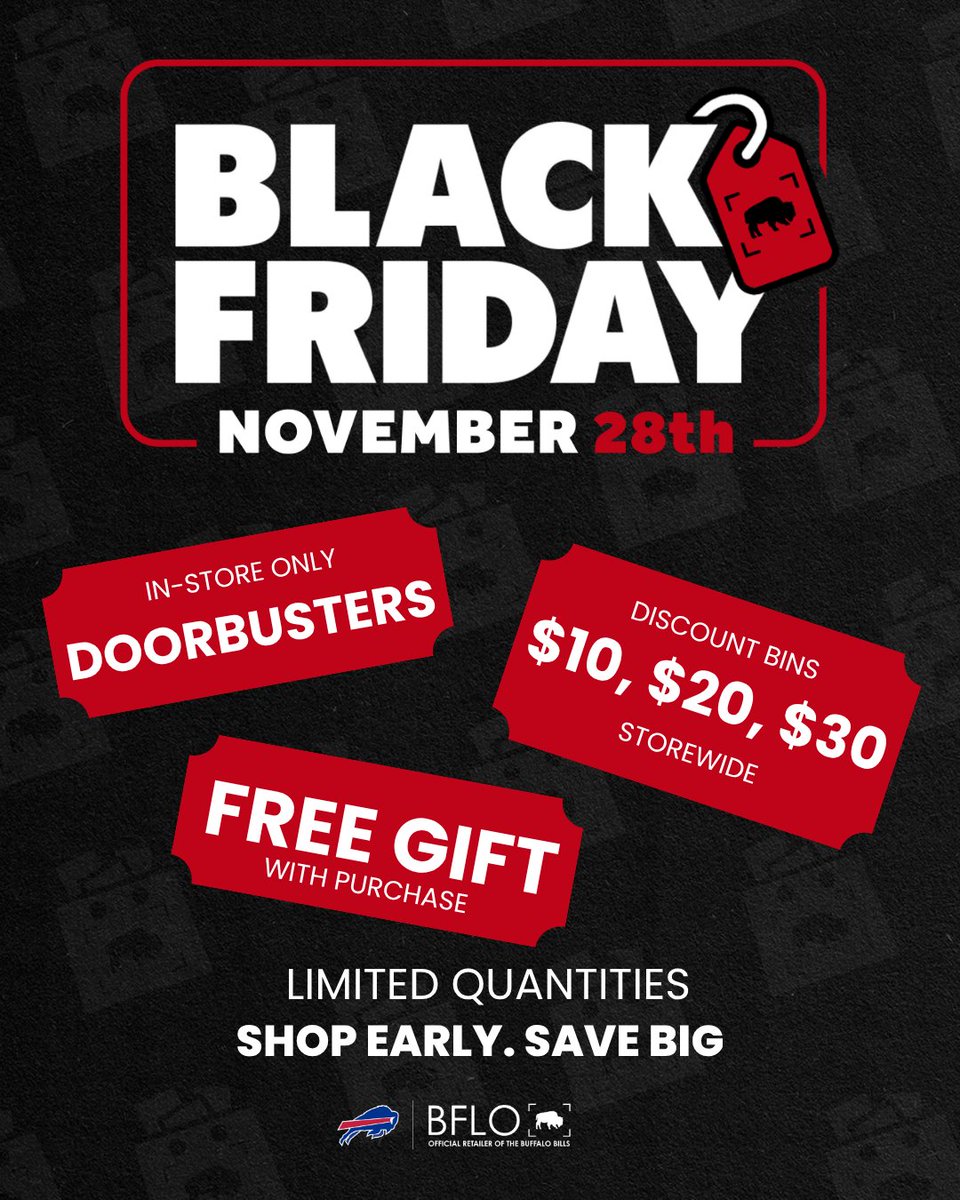 Black Friday sneak peak 😉

It all goes down Friday, November 28, at all four BFLO locations. One day. The biggest deals of the year drop when doors open at 7 am, be there early or miss out!