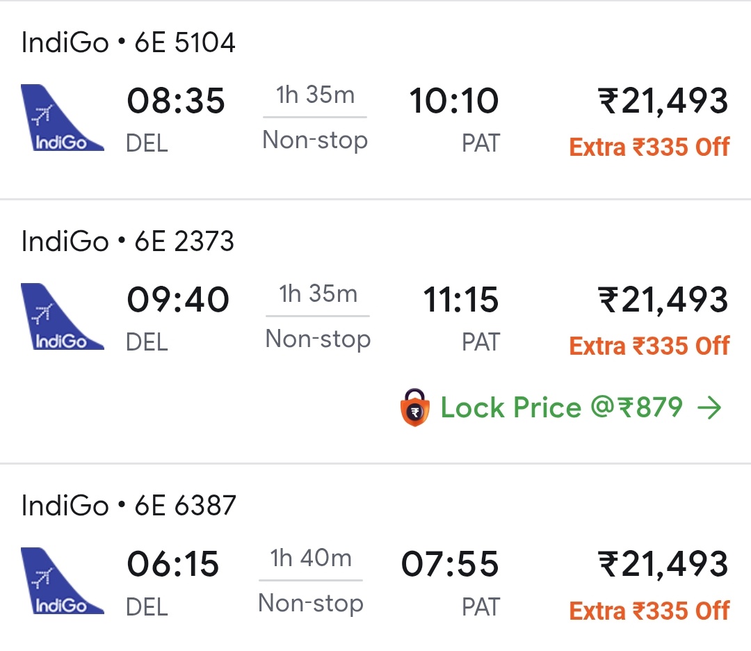 Khurpench_'s tweet image. ✈️ दिल्ली–पटना : ₹21,000
✈️ दिल्ली–बैंकॉक : ₹7,000

क्यों 1.5 घंटे की उड़ान , 4 घंटे वाली से तीन गुना महंगी !!

क्या पटना जाने में रॉकेट फ्यूल लगता है या रनवे पर VIP पूजा होती है?

ये किराया नहीं , खुलेआम हवाई डकैती है।
लगता है पटना पहुँचना अब इंटरनेशनल लग्ज़री बन चुका है !!