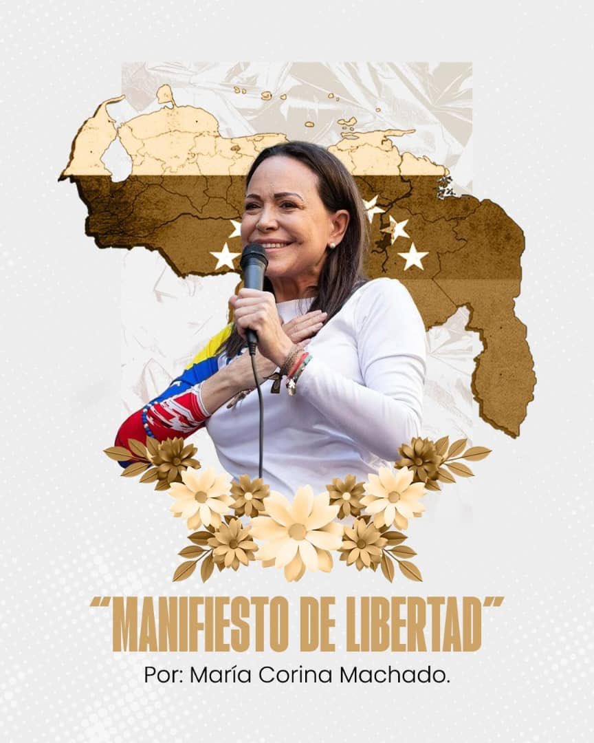 Por si no has leído el Manifiesto de Libertad, acá te lo compartimos. 

En él, María Corina Machado (<a href="/MariaCorinaYA/">María Corina Machado</a>) describe cómo será la nueva Venezuela.

📲 ventevenezuela.org/2025/11/18/man…