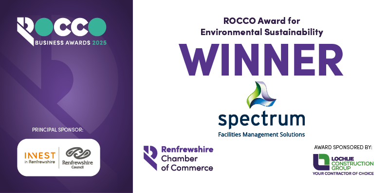 Our first ROCCO Award of the night - a Huge congratulations to <a href="/Spectrum_SS/">Spectrum</a> - winning the Environmental  Sustainability category 🎉 Sponsored by Lochlie Construction Group   #2025ROCCO