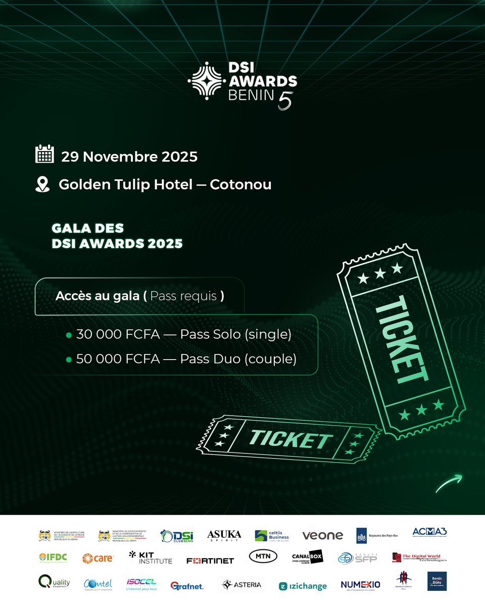 clubdsibenin's tweet image. le programme officiel des DSI Awards 2025 est enfin connu!
Du 28 au 29 novembre 2025, les DSI Awards reviennent avec une édition résolument tournée vers l’#agritech, la data, l’IA et les innovations qui transforment le Bénin.
#DSIAwards2025 #BeninDigital #TechAfricaine #Panels