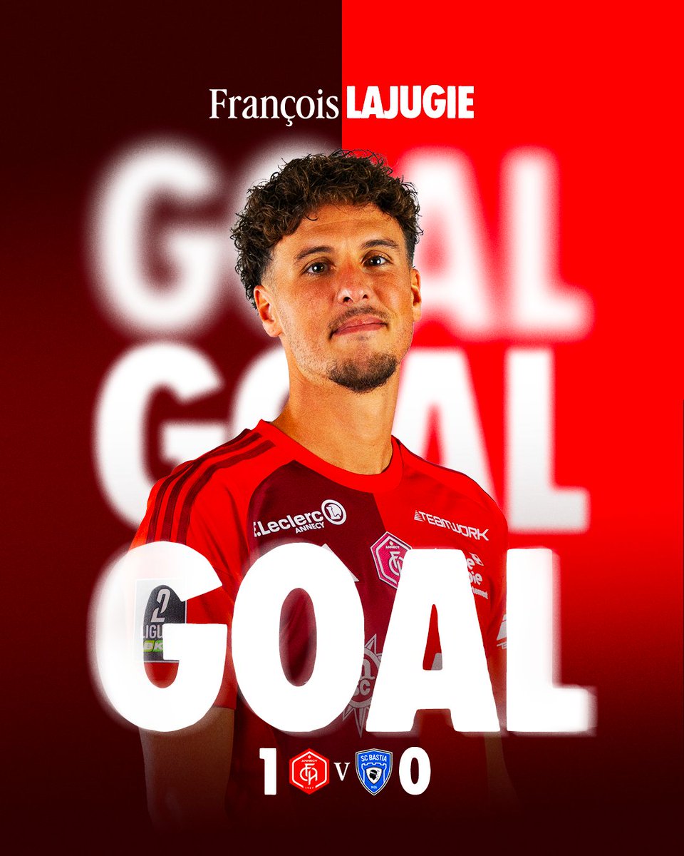 FCAnnecy's tweet photo. ⚽️ 34'  ⚔️ (1-0)

OUVERTURE DU SCORE DES REDS ! 😍
Bien placé, Lajugie reprend le ballon relâché par Placide pour ouvrir le score !

#FCASCB https://t.co/Ge6xTr3GX8