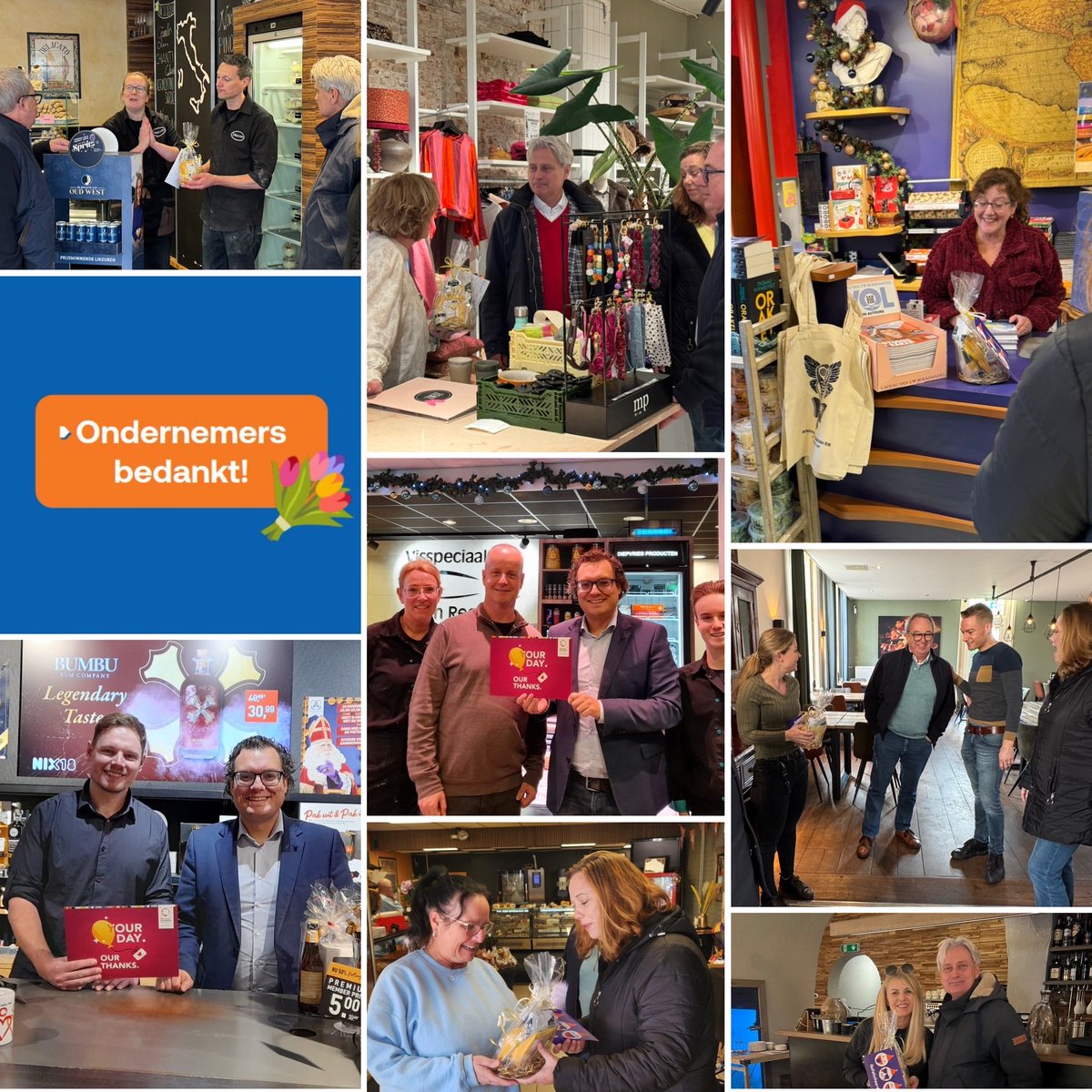 Een presentje voor 11 ondernemers op de dag van de ondernemer oosterhout.vvd.nl/nieuws/59784/e…