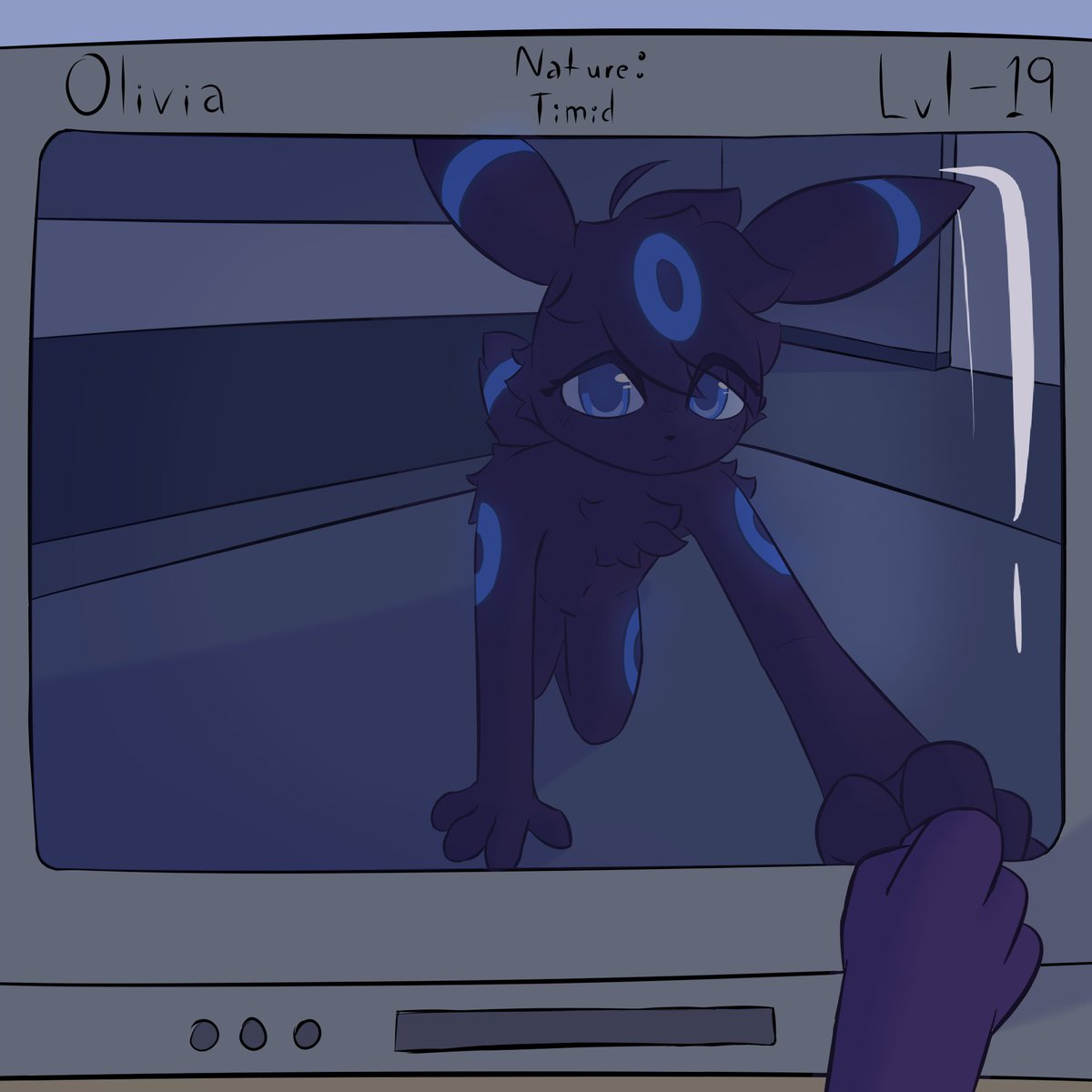 koffee950's tweet image. Olivia, the new eevelution on the group! #furryarwork #Eeveelution #umbreon #Pokemon