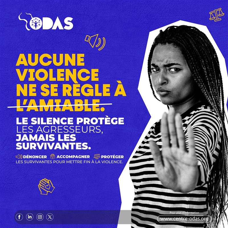 "Réglons ça à l’amiable." 
Cette phrase, on l’entend souvent… même face à des cas de violences.
 
Notre position 👇
Face aux violences faites aux femmes et aux filles, le silence et le "règlement à l’amiable" ne protègent pas les survivantes.
Ils protègent les agresseurs,