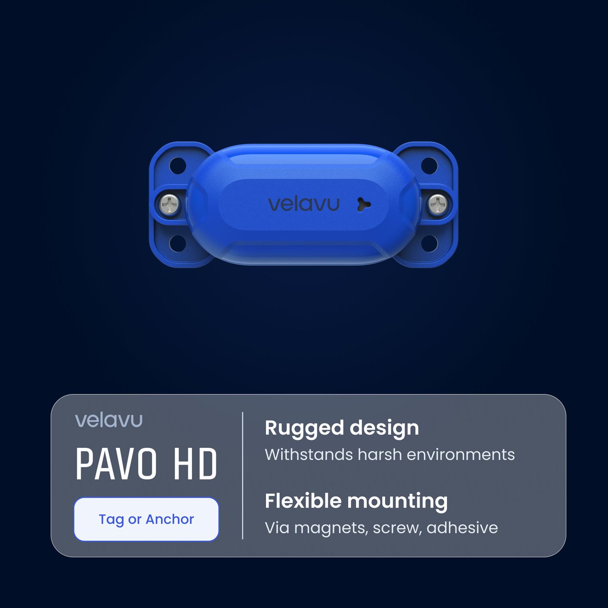 velavu_tech's tweet image. Deploy with confidence.

Introducing the Pavo HD by Velavu – the rugged dual-role anchor or tag that adapts to your needs.

Compact, durable, and dependable – the Pavo HD transforms how you work.

Ready to upgrade? Discover Velavu today.

#VelavuTech #SmartTracking