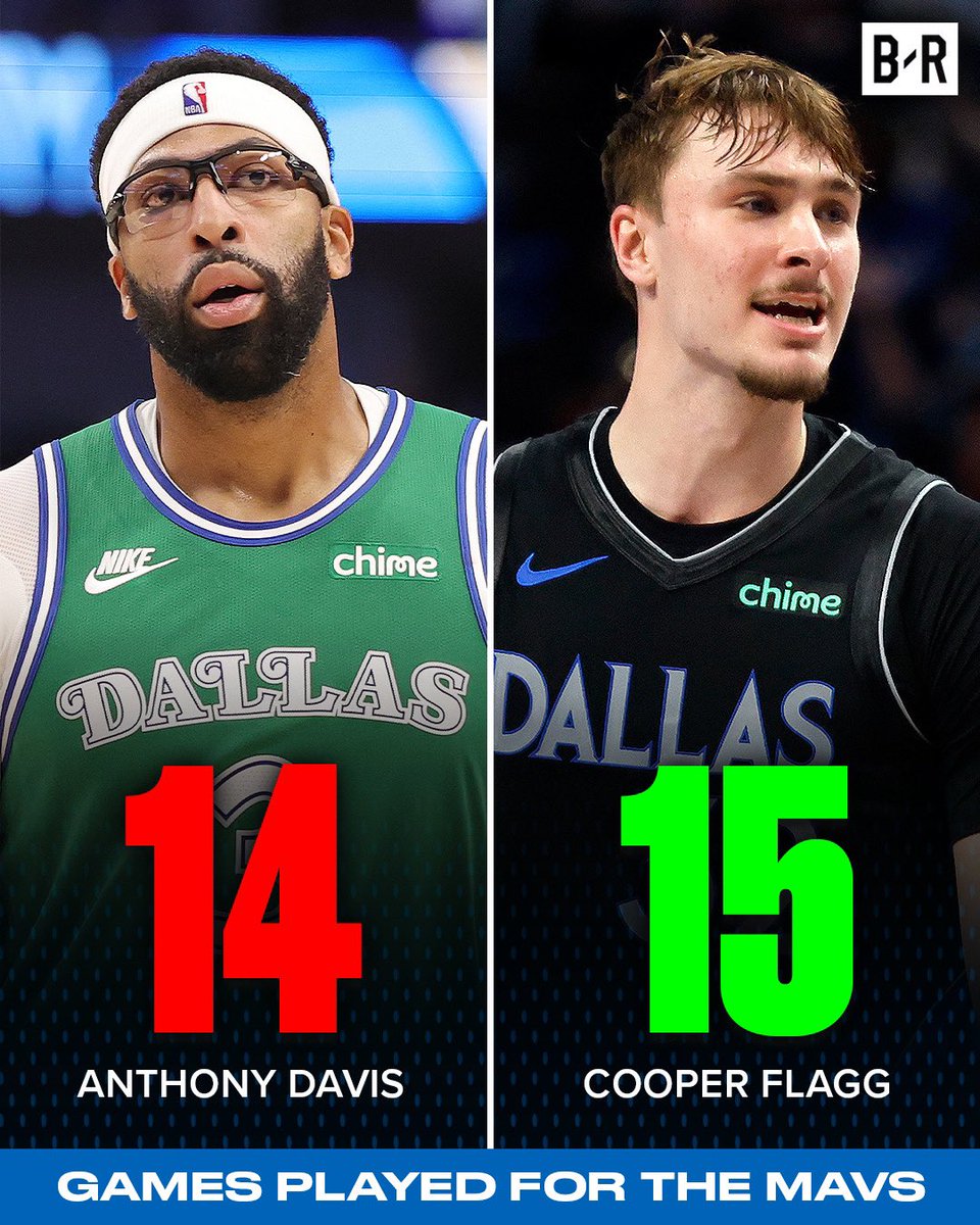 Cooper Flagg has already played more games for the Mavericks than Anthony Davis 😳