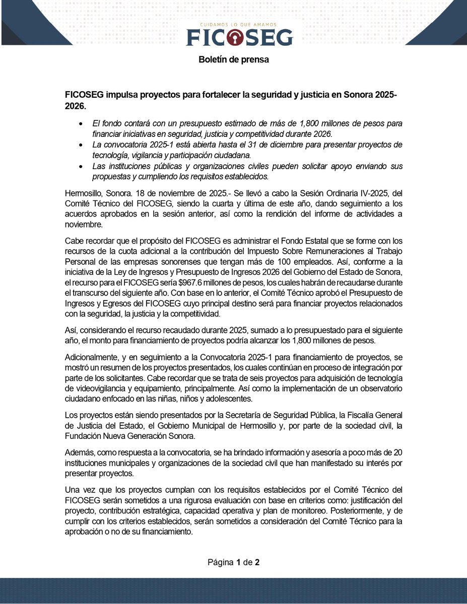 FICOSEG Sonora tweet media
