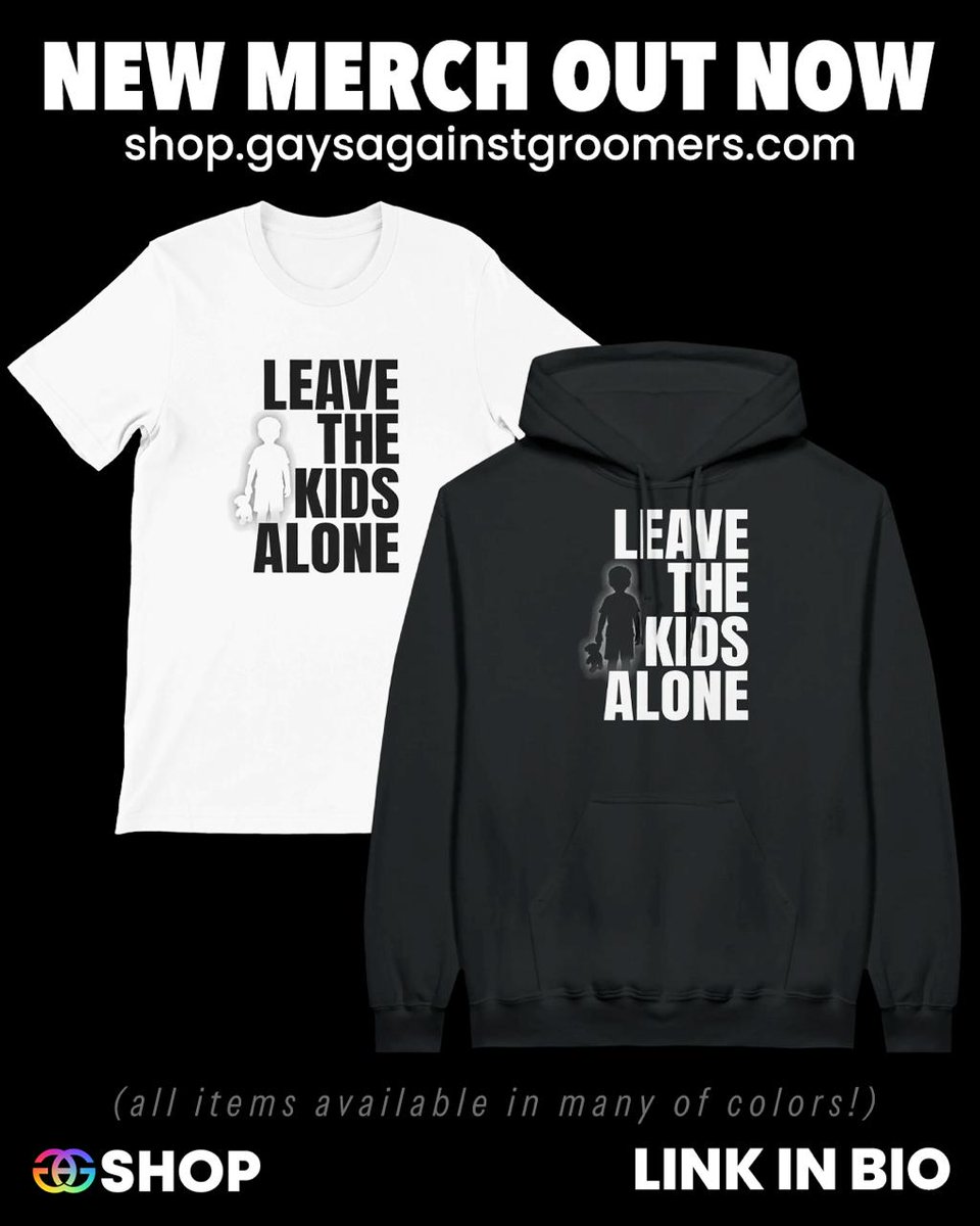 againstgrmrs's tweet image. Grab our merch to support our movement and spread the important message. 

Only available at shop.gaysagainstgroomers.com!
