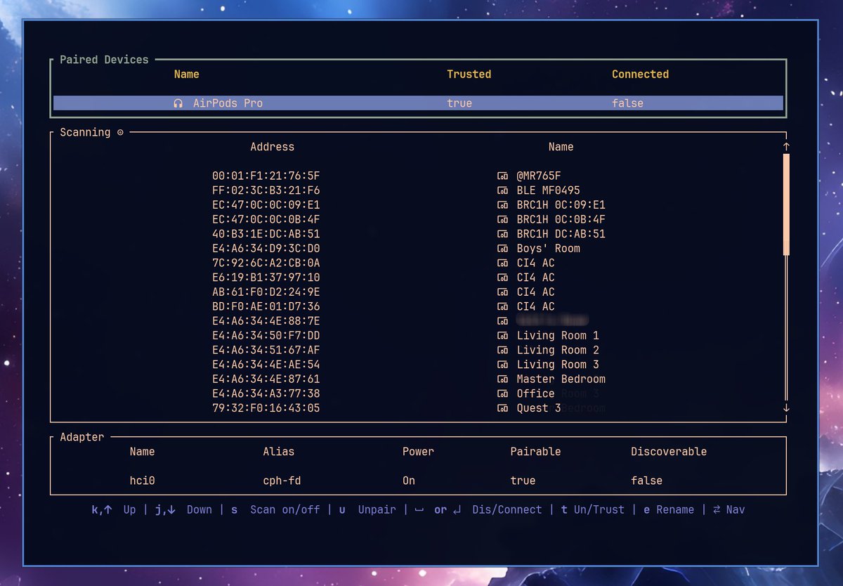 dhh's tweet image. Omarchy 3.2 is out! @mitchellh&apos;s Ghostty is the new default terminal, @tobi&apos;s Try is included, new stable mirror/pkg repo, TUI for bluetooth, two new themes, visual theme picker, and SO MUCH MORE! github.com/basecamp/omarc…