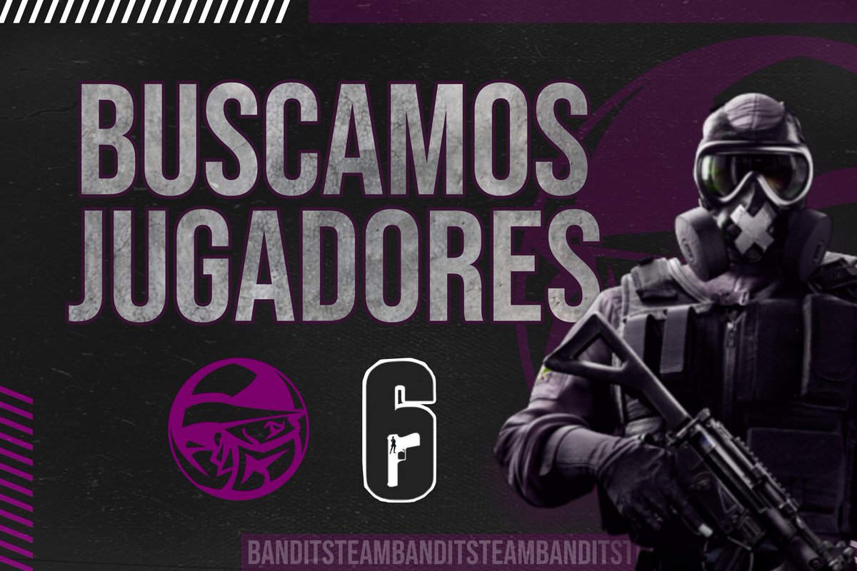 💜Buscamos jugadores, abrimos inscripciones para el equipo de Rainbow Six Siege (PC y Consola).

⚠️Dossier y más información por privado.