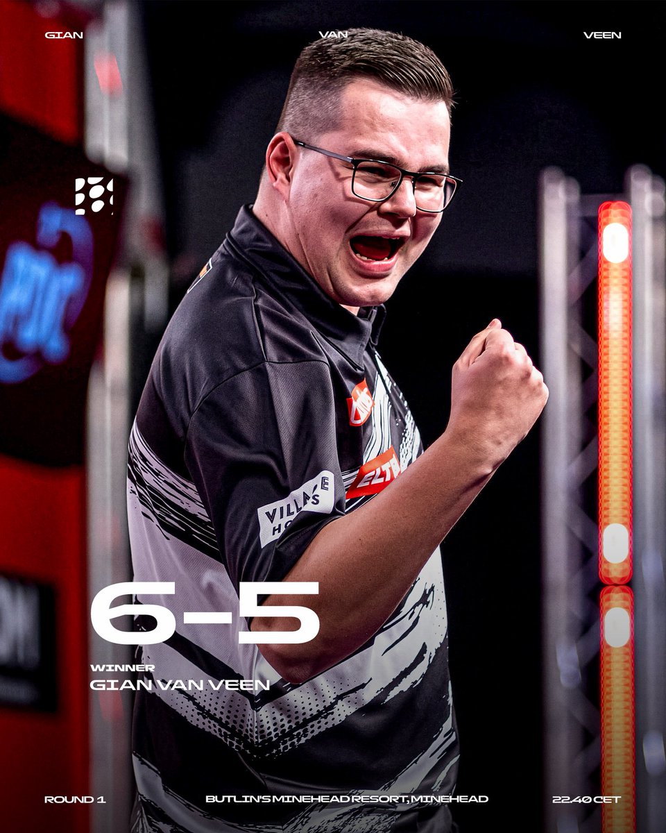 A very close win tonight against Luke. A couple of bullseye finishes really helped me to get into the game and luckily I got the job done in the end🙏🏼

See you all again tomorrow, when I play Ratajski in round 2🎯

#GianvanVeen #GVV #PlayersChampionshipFinals #Darts #PDC