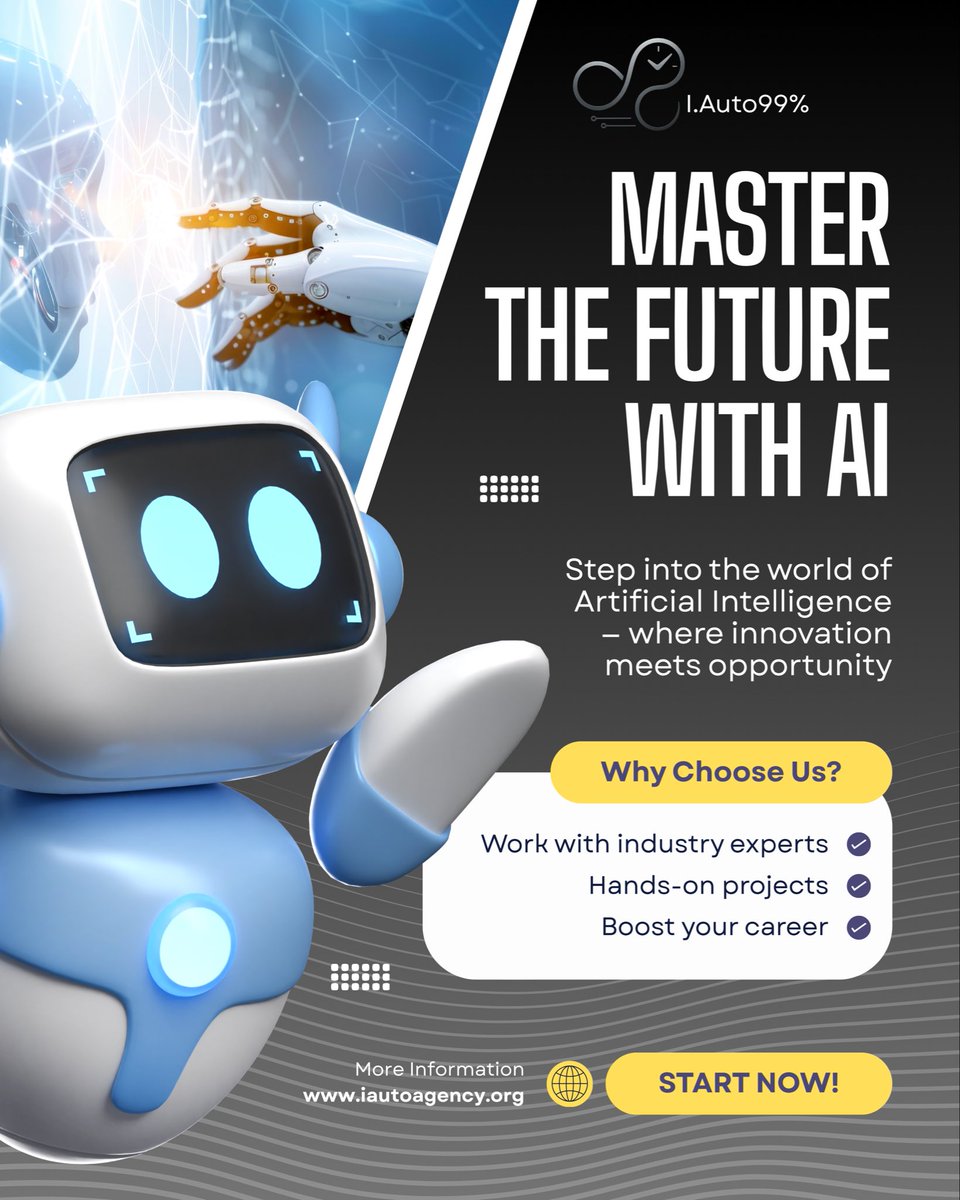 iauto99agency's tweet image. AI isn’t just a skill anymore — it’s a career upgrade.
Level up, learn smarter, and step into the future with tools everyone will soon depend on. 💡👆🏻

#LearnAI #AITraining #FutureSkills #TechCareers #Iauto99 #AIEducation #UpskillYourself #DigitalFuture #AIRevolution