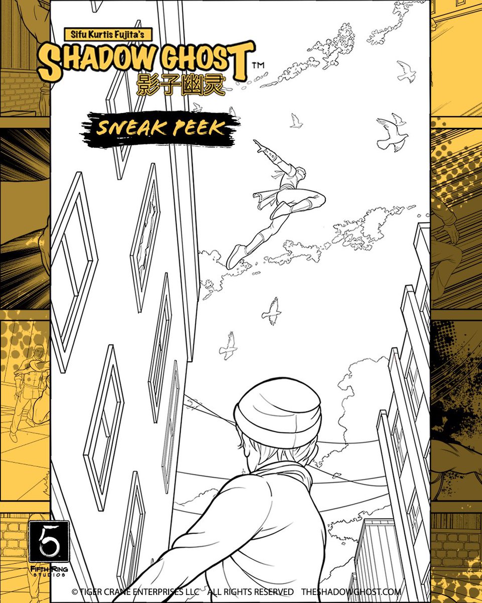 Sneak Peek: Shadow Ghost Issue #2! I’m deep in pencils &amp; inks, and here’s a panel where Shadow Ghost moves across the Chinatown skyline—unseen by all but one sharp-eyed pedestrian. 
Learn more : theshadowghost.com
#ShadowGhostComic #IndieComics