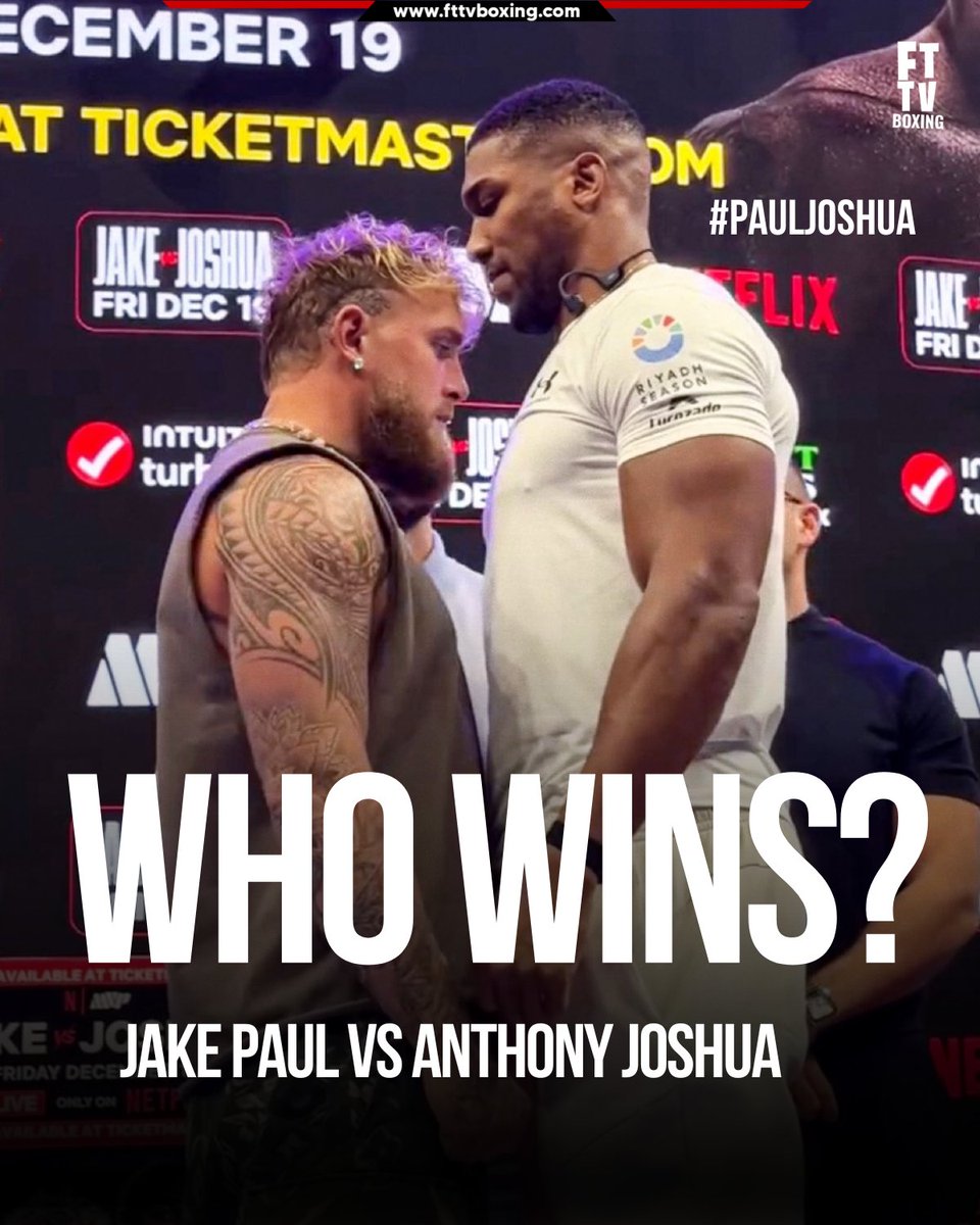 FTTVBoxing's tweet image. The size difference in the AJ vs. Jake Paul face-off is wild! 😳

Who wins? Does AJ’s massive advantage matter, or can Paul outsmart the giant?

#PaulJoshua #JudgmentDay #Boxing