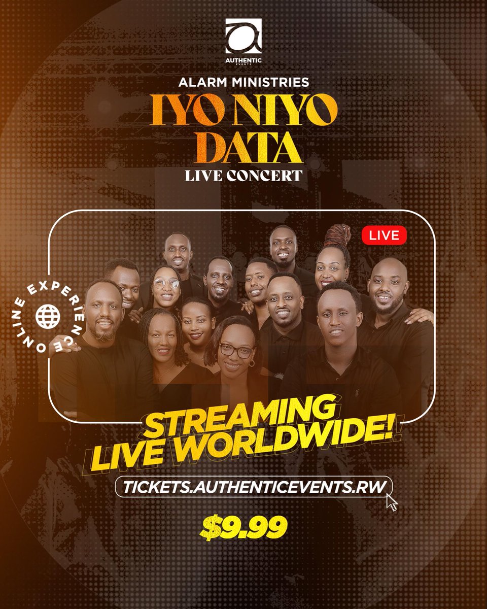 Can’t make it in person? No problem, we’ve got you!

Good news to everyone outside Rwanda 👏🏽

You can now join the ‘Iyo Niyo Data Live Concert’ with <a href="/AlarmMinistry/">Alarm Ministries</a> from anywhere in the world.

Don’t miss this unforgettable worship encounter.

🎟️ Book your online ticket now: